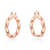 Stylish Round Twist Ring Electroplating Gold Earrings – Everyday Gifts — 4