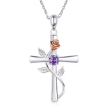 Rose Cross Necklace With Rhinestone Fashion – Jewelry Gift Ideas — 5