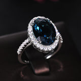 Women's Peacock Blue Zircon Ring – Gifts for Her — 1
