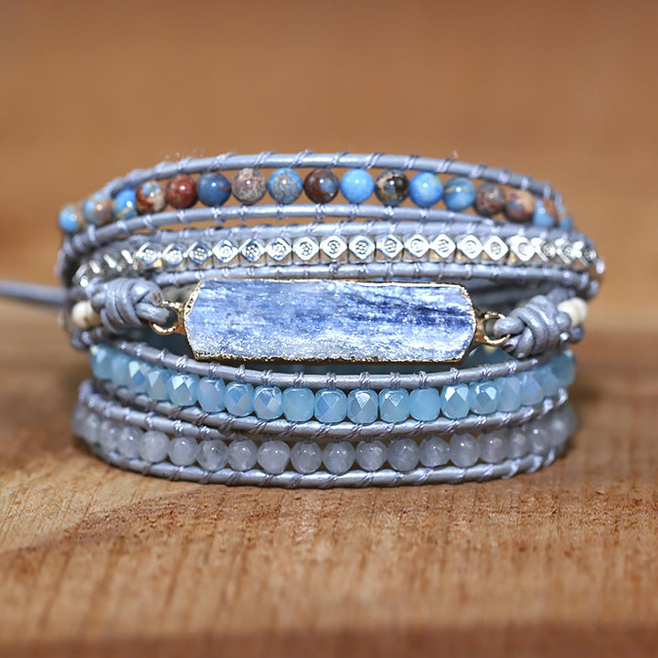 Women's Natural Sapphire Stone Handwoven Leather – Jewelry Gift Ideas — 1