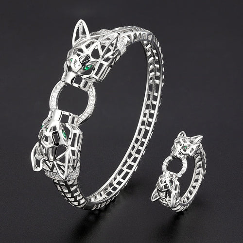 Animal Head Bite Ring Inset Zircon Bracelet – Jewelry Gift Ideas — 2