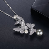 Flower Beard Butterfly Pearl Pendant Necklace – Jewelry Gift Ideas — 5