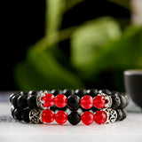 Black Glitter Stone Beaded Men's Bracelet – Jewelry Gift Ideas — 2