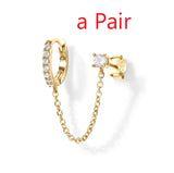 S925 Sterling Silver Single Row Studded Earring – Jewelry Gift Ideas — 2