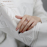 S925 Silver Gilded Japanese Birthstone Ring – Holiday Gift Ideas — 1