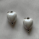 Sweet White Ceramic Love Pendant Earrings – Jewelry Gift Ideas — 7