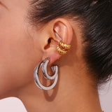 Square Line Hollow C- Shaped Ear Ring Stainless – Practical Gifts — 20