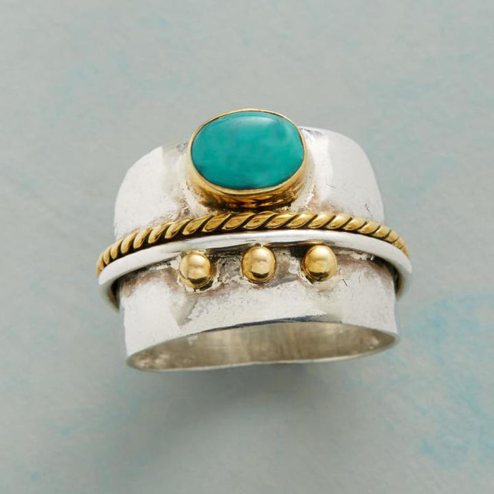 Fashion Jewelry Gold Bead Inlaid Sapphire Ring – Stylish Gifts — 1