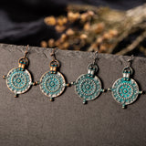 Vintage Roulette Shaped Carved Pendant Earrings – Jewelry Gift Ideas — 2