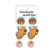 Cute Animal Dachshund Stud Earrings Cartoon Puppy – Dog Lover Gifts — 7