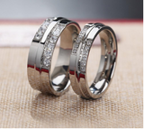 Titanium Steel Couple Ring Wedding Diamond Ring – Gifts for Couples — 6