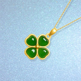 Clover Emerald Tourmaline Pendant Vintage Petal – Jewelry Gift Ideas — 4