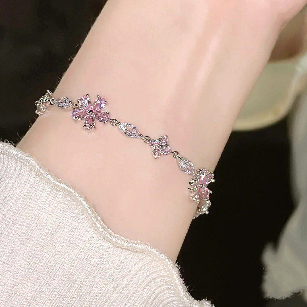 Women's Cherry Blossom Crystal Bracelet – Jewelry Gift Ideas — 1