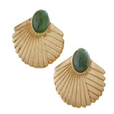 Fan-shaped Inlaid Natural Turquoise Earrings – Gift Ideas — 2