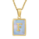 Titanium Steel 26 English Letter Necklace Blue – Jewelry Gift Ideas — 8