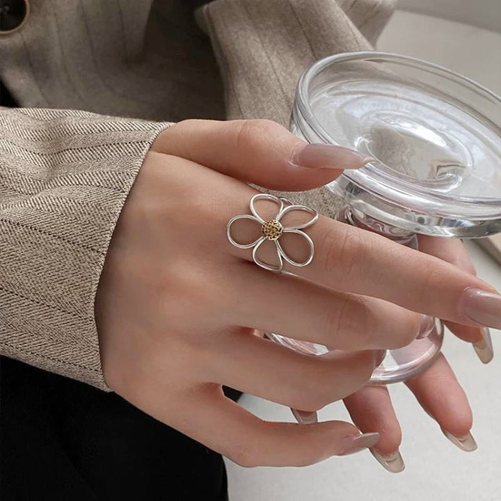 Flower Two-color Open Ring Wholesale Women – Gifts for Her — 1