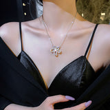 Full Diamond Five Petal Flower Pendant Necklace – Jewelry Gift Ideas — 7
