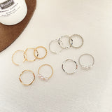 Five-piece Pearl Wavy Combination Ring – Useful Gifts — 3