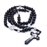 Rosary Necklace Hand-woven Wooden Bead Cross – Jewelry Gift Ideas — 4