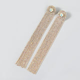 Alloy Diamond Rhinestone Long Tassel Earrings – Everyday Gifts — 4