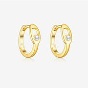 S925 Sterling Silver Pearl Small Ear Ring Women's – Gifts for Her — 3