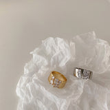 Irregular Zircon Metal Ring Simplicity – Thoughtful Gifts — 1