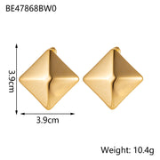 Minimalist Titanium Steel Ear Studs Triangle Oval – Stylish Gifts — 20