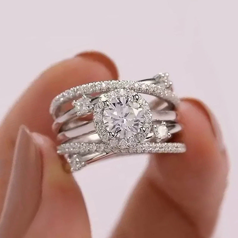 Women's Fashion Multi-loop Winding Inset Zircon Ring – Stylish Gifts — 1