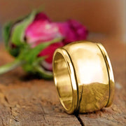 Wide-faced Couple Lucky Copper Ring – Gifts for Couples — 2