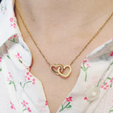 Custom Name Necklace Personalized Double Heart – Jewelry Gift Ideas — 6