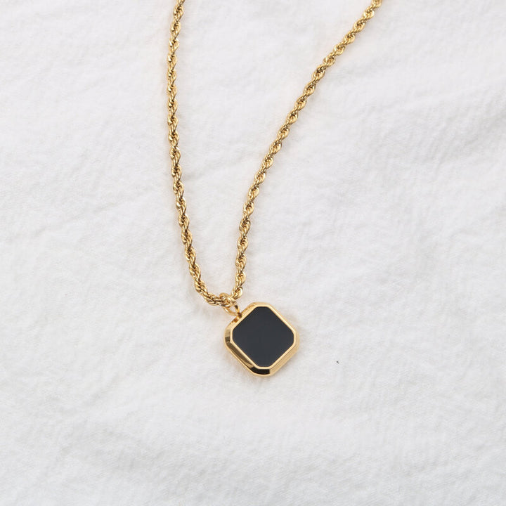 Womens Titanium Steel Simple Design Black Onyx – Jewelry Gift Ideas — 1