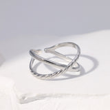 Titanium Steel Ring Female Leaf Love Shape – Gifts for Her — 16