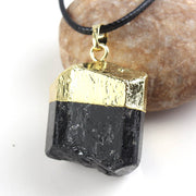 Natural Black Tourmaline Rough Unshaped Pendant – Jewelry Gift Ideas — 5