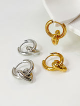 French Style Dual-wear Heart And Circle Earrings High – Stylish Gifts — 8