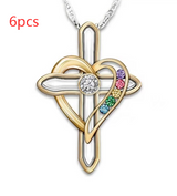 Cross Love Colorful Imitatio Gemstone Pendant – Jewelry Gift Ideas — 7