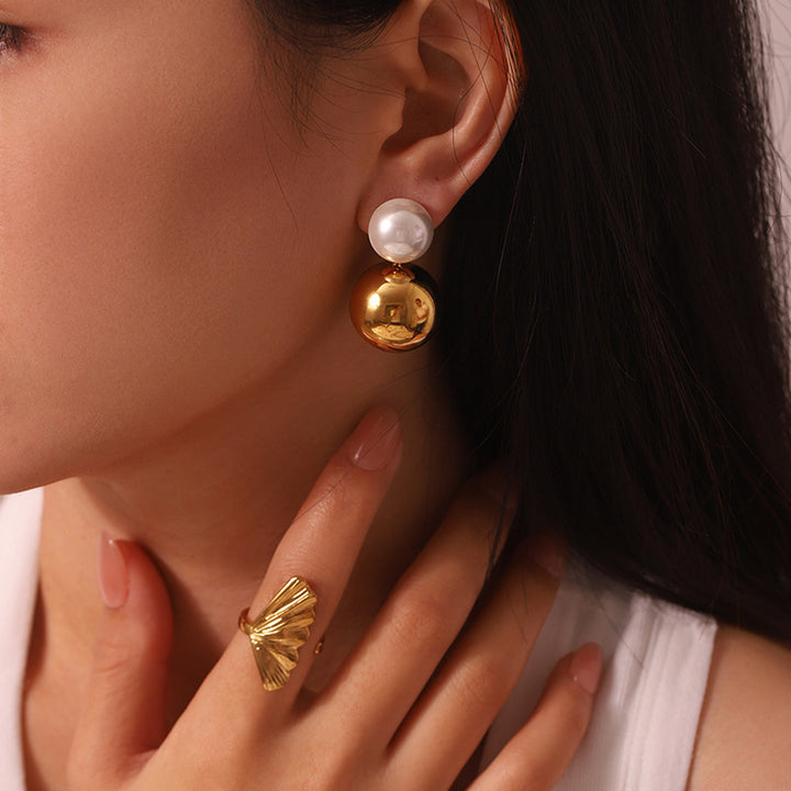 Fashionable All-match Round Pearl Earrings – Special Occasion Gifts — 1