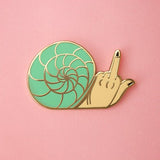 Middle Finger Snail Brooch Cute Subtle Satirical – Jewelry Gift Ideas — 1