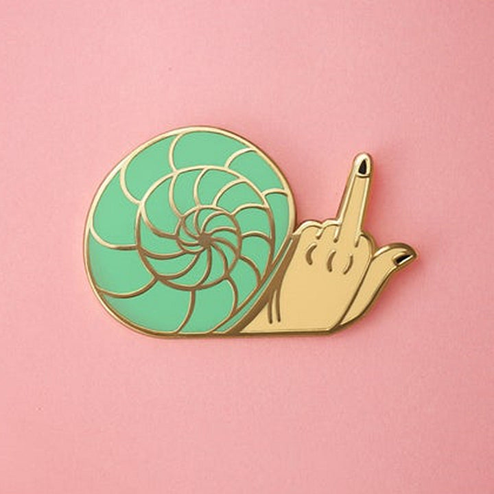 Middle Finger Snail Brooch Cute Subtle Satirical – Jewelry Gift Ideas — 1