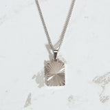 Stainless Steel Square Batch Flower Pendant – Jewelry Gift Ideas — 9