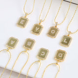 18K Gold Inlaid Zircon Letter Necklace For Women – Jewelry Gift Ideas — 12