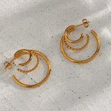 Trendy Earrings Stainless Steel Multi-layer – Jewelry Gift Ideas — 6