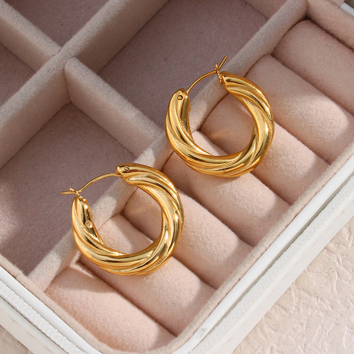Denisse Twisted Hoop Earrings – Birthday Gifts — 1