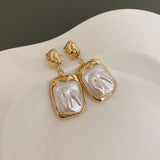 Silver Needle Medieval Pleated Baroque Pearl Earrings – Surprise Gifts — 5