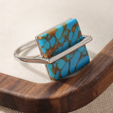 Retro-style Natural Square Turquoise Ring – Stylish Gifts — 2