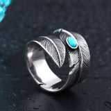 Fashion Titanium Steel Turquoise High Bridge Ring – Stylish Gifts — 6