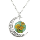 Van Gogh Starry Night Painting Moon Necklace – Jewelry Gift Ideas — 12
