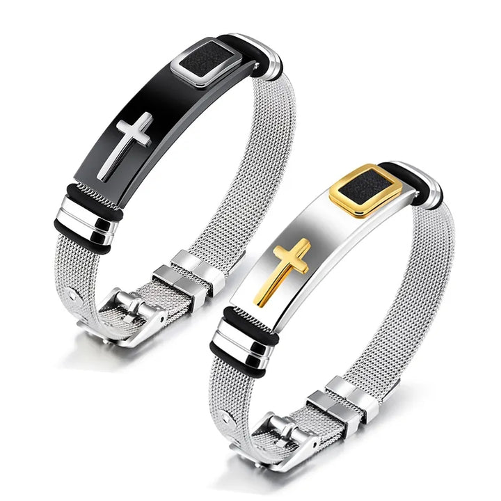 Men's Adjustable Bracelet 3D Cross Stainless – Jewelry Gift Ideas — 1