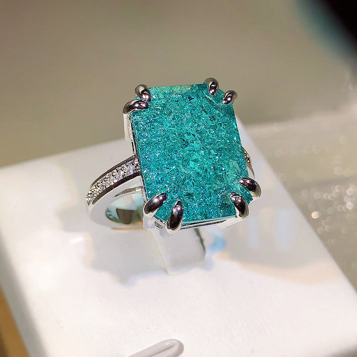 Ice Flower Gemstone Ring Fashion Cubic Oxidation – Stylish Gifts — 1