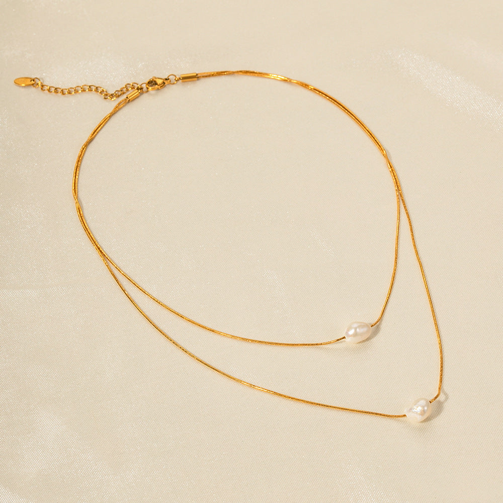 Freshwater Pearl Double-layer Non-fading Necklace – Jewelry Gift Ideas — 1