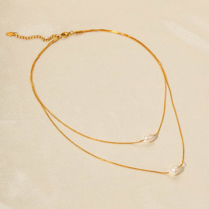 Freshwater Pearl Double-layer Non-fading Necklace – Jewelry Gift Ideas — 1